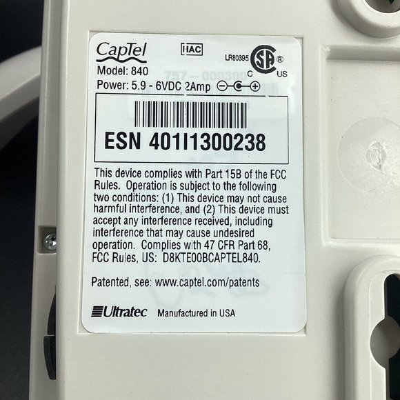 Ultratec CapTel 840 Telephone Real-Time Closed Captioned Hearing Impaired - Picture 10 of 16